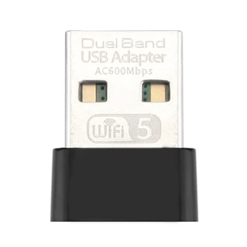 600Mbps אלחוטי מסוג USB של 2.4 GHz 5.8 GHz מתאם Wifi מהירות גבוהה כרטיס רשת Dual Band 802.11 AC אנטנה על שולחן העבודה של מחשב נייד