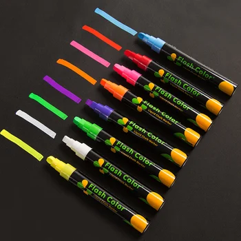 8pcs מיוחד מדגיש פן פרסומת העט ניתן למחיקה לוח עט נוזל גיר סימון Pe Escolar נייר אספקה של בית הספר