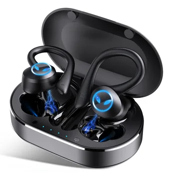 TWS אלחוטית, אוזניות Bluetooth תואם אוזניות 9D סטריאו ספורט אוזניות עמיד למים אוזניות עם מיקרופון טעינה תיבת