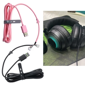 טעינת USB כבל PVC קו חוט Razer Kraken האולטימטיבי / 7.1 V2 RGB / V3 קווית / קיטי מהדורה אוזניות חלק תיקון F19E
