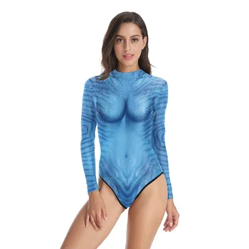 נשים גיבור על כחול 3D הדפסה דיגיטלית חלק אחד של בגדי מבוגרים בנות אנימה שחייה המפלגה Cosplay תלבושות בגדי בגד